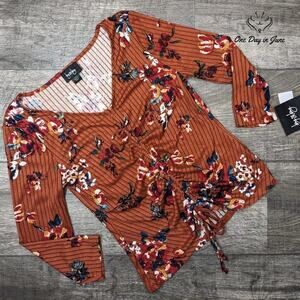 ByxBy Ruched Front Long Sleeve Top Size S